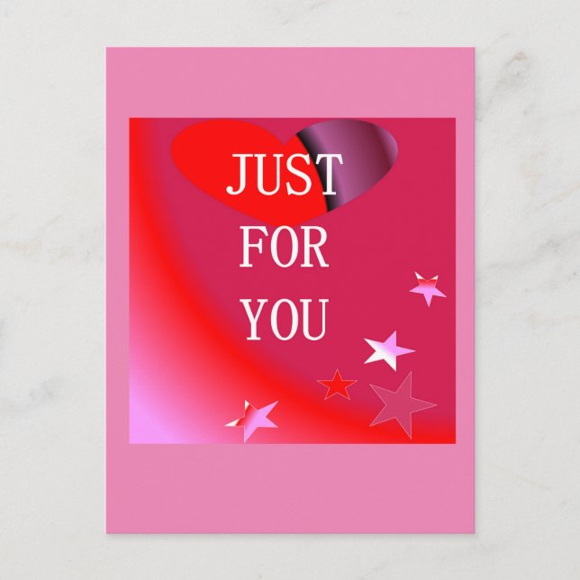 JUST FOR YOU POSTCARD (Front)