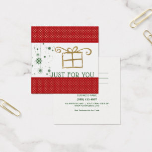 Just For You Red Green Gold Gift Card Certificate