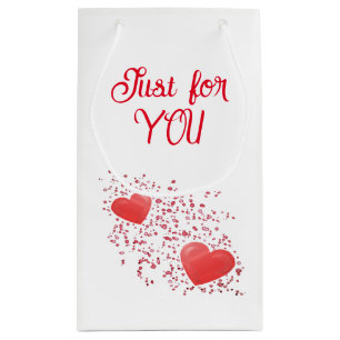 Just for you Red Hearts Valentine's Day Small Gift Bag