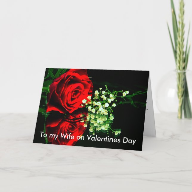 just for you, To my Wife on Valentines Day Holiday Card (Front)