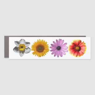 Just Four Flowers   Floral Photo Car Magnet