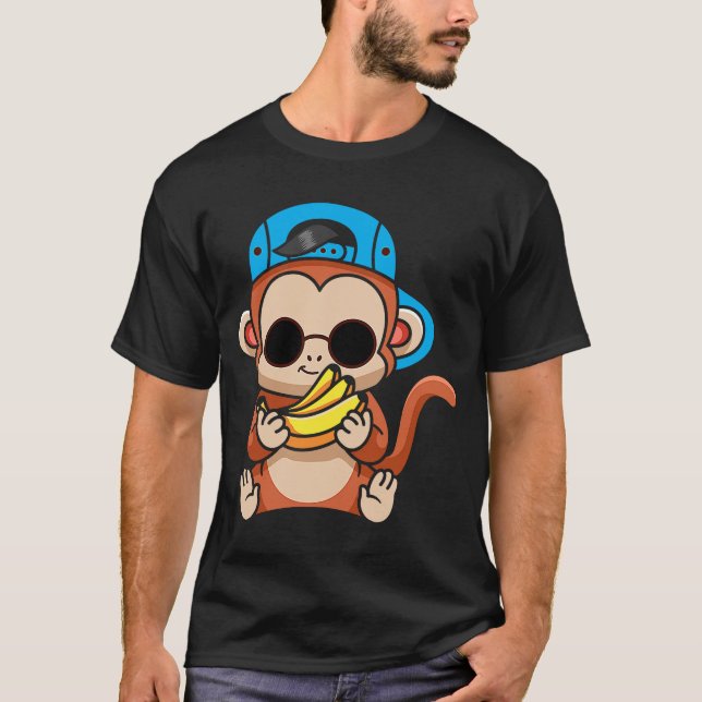 Just Freaking Love Monkeys And Bananas Sunglasses  T-Shirt (Front)