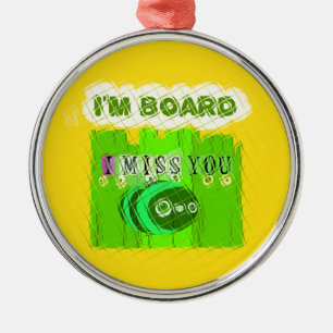 Just Funny I Miss You I am Bored Metal Tree Decoration