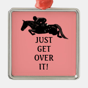 Just Get Over It Horse Jumping Metal Tree Decoration