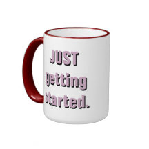 "just getting started." '57 Chevy COFFEE MUG