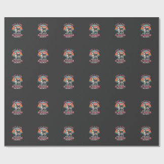 Just Girl Alaskan Malamute Dog Retro Sunset Mounta Wrapping Paper
