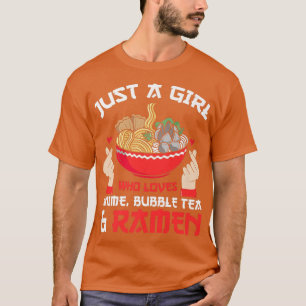 Just girl anime, bubble tea & ramen Anime Merch  1 T-Shirt