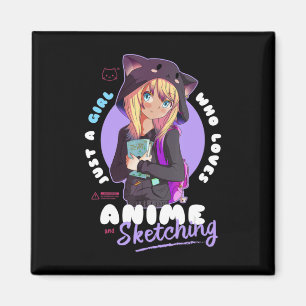 Just Girl Loves Anime Sketching Ramen Manga Otaku  Magnet