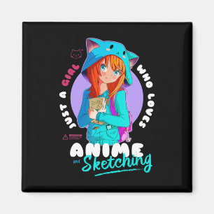 Just Girl Loves Anime Sketching Ramen Manga Otaku  Magnet