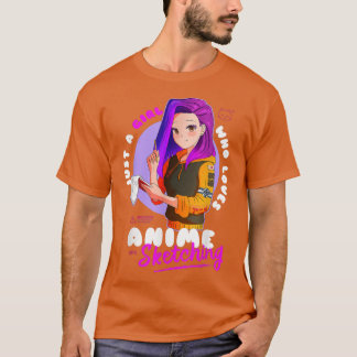 Just Girl Loves Anime Sketching Ramen Manga Otaku  T-Shirt