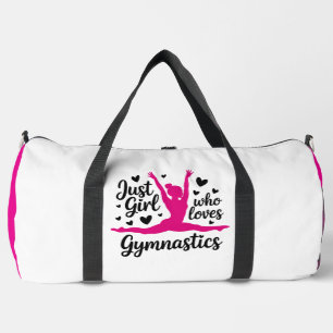 Just Girl Loves Gymnastics Hearts Duffle Bag