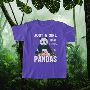 just girl loves pandas word art T-Shirt