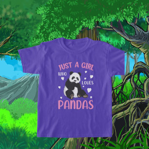 just girl loves pandas word art T-Shirt