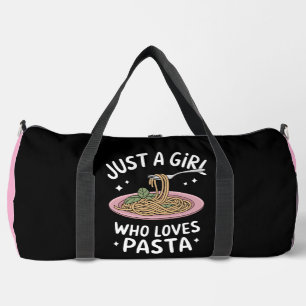 Just Girl Loves Pasta Dish Duffle Bag