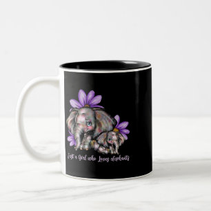 Just Girl Who Love Elephants Flower Animal Recuse Two-Tone Coffee Mug
