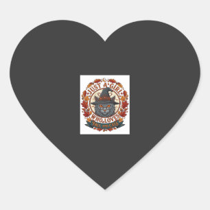Just Girl Who Loves Cats Halloween Witch Fall Leav Heart Sticker