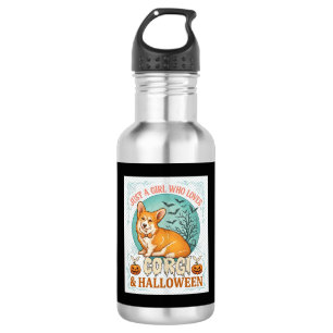 Just Girl Who Loves Corgi Halloween Pumpkins Bats_ 532 Ml Water Bottle
