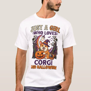 Just Girl Who Loves Corgi Halloween Witch Hat Pump T-Shirt