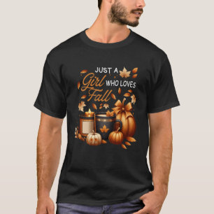 Just Girl Who Loves Fall Pumpkin Cosy Autumn Thank T-Shirt