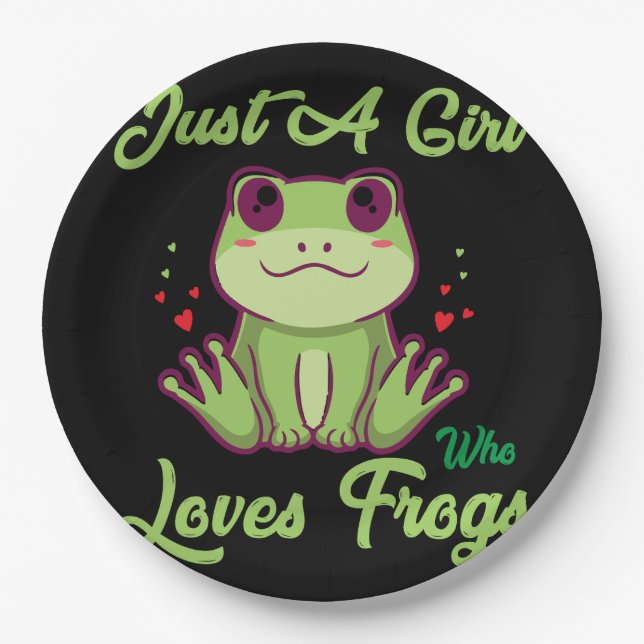 just-girl-who-loves-frogs design paper plate (Front)
