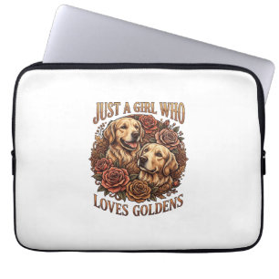 Just Girl Who Loves Goldens Dog Roses_1 Laptop Sleeve