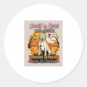 Just Girl Who Loves Labrador Retriever Halloween W Classic Round Sticker