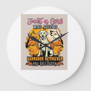 Just Girl Who Loves Labrador Retriever Halloween W Large Clock