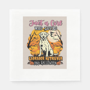 Just Girl Who Loves Labrador Retriever Halloween W Napkin