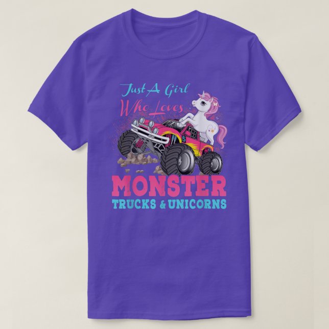 Just Girl Who Loves Monster Truck and Unicorns  T-Shirt (Design Front)