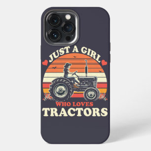 Just Girl Who Loves Tractors Tractor Lover Vintage iPhone 13 Pro Max Case