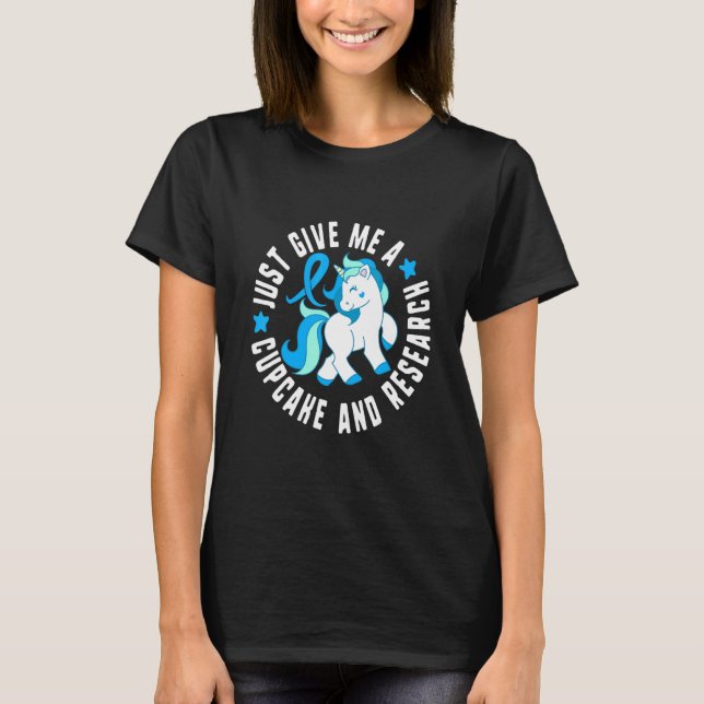 Just Give Me A Cupcake And Research Diabetes T1 Aw T-Shirt (Front)