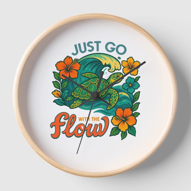 Just Go with the Flow Turtle Clock (Front)