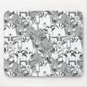 just goats black white mouse mat