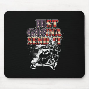 Just Gonna Send It Patriotic USA Flag Snowmobile Mouse Mat