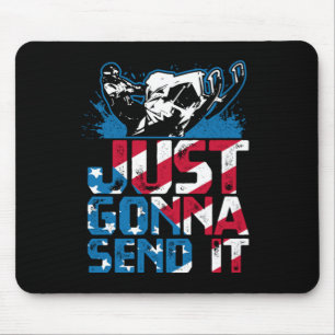 Just Gonna Send It USA Snowmobile Rider Mouse Mat