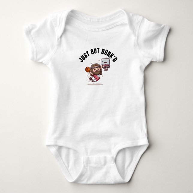 Just Got Dunked Funny Baptism Baby Bodysuit Gift (Front)