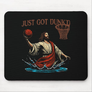 Just Got Dunked Funny Baptism Jesus Christian Bask Mouse Mat