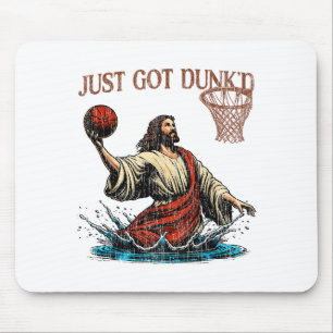 Just Got Dunked Funny Baptism Jesus Christian Bask Mouse Mat