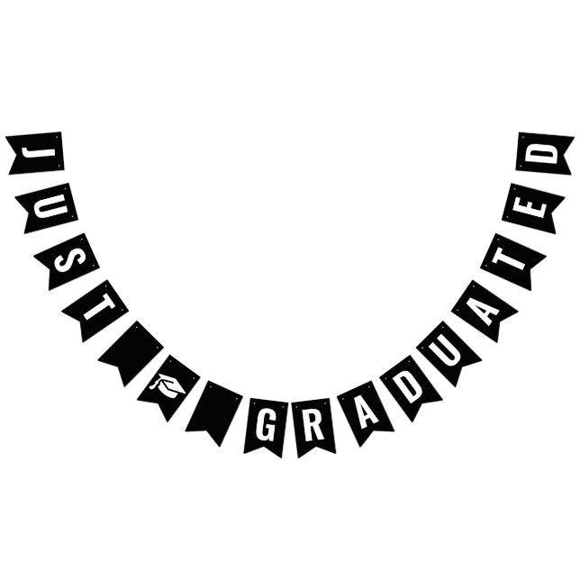Just Graduated School College Graduation Bunting (All)