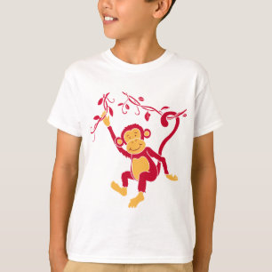 Just hangin' funky red monkey tee
