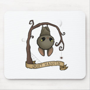 Just Hangin Halloween Cute Hanging Bat Spooky Ador Mouse Mat