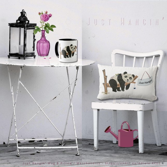 Just Hangin' Throw Pillow by Adiela Akoo (Just Hangin' Mug & Pillow designd by Poet Adiela Akoo. Shop my collection/store 4 more fab finds now)