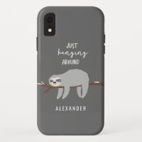 Just hanging around fun bright cartoon sloth