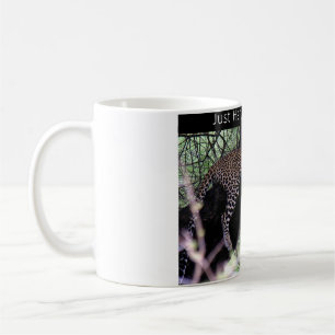 Just hanging around mug with relaxed leopard