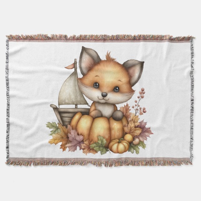 Just hanging around, Pumpkins Throw Blanket (Front)
