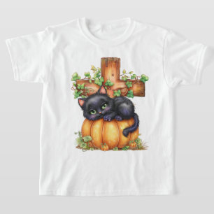 Just hanging around, Resting Kitten In Pumpkin T-Shirt