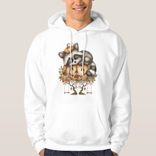 Just hanging around, Sleepy Racoon Hoodie (Front)