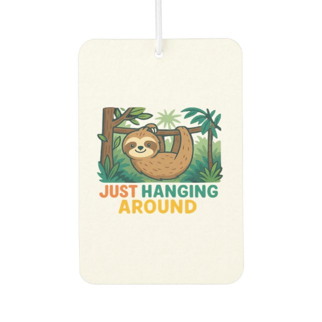 Just Hanging Around (Sleepy Sloth) Essential T-Shi Car Air Freshener (Front)