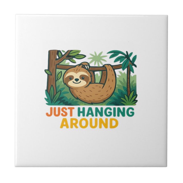 Just Hanging Around (Sleepy Sloth) Essential T-Shi Tile (Front)