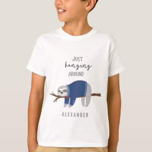 Just hanging around sloth blue T-Shirt